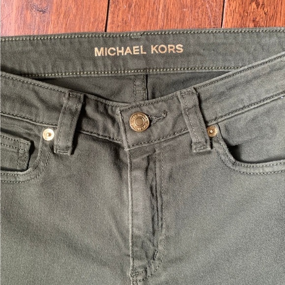 Michael Kors Womens Size 6 Green Mid Rise Izzy Skinny Stretch Jeans - Picture 4 of 7